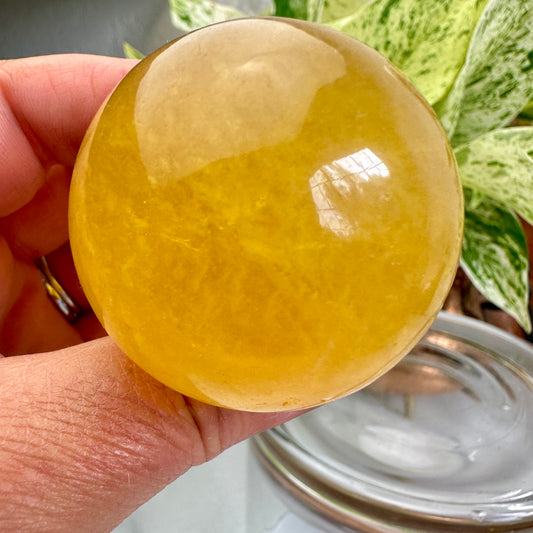 Yellow Fluorite Mushroom - 7oz, 2.8in