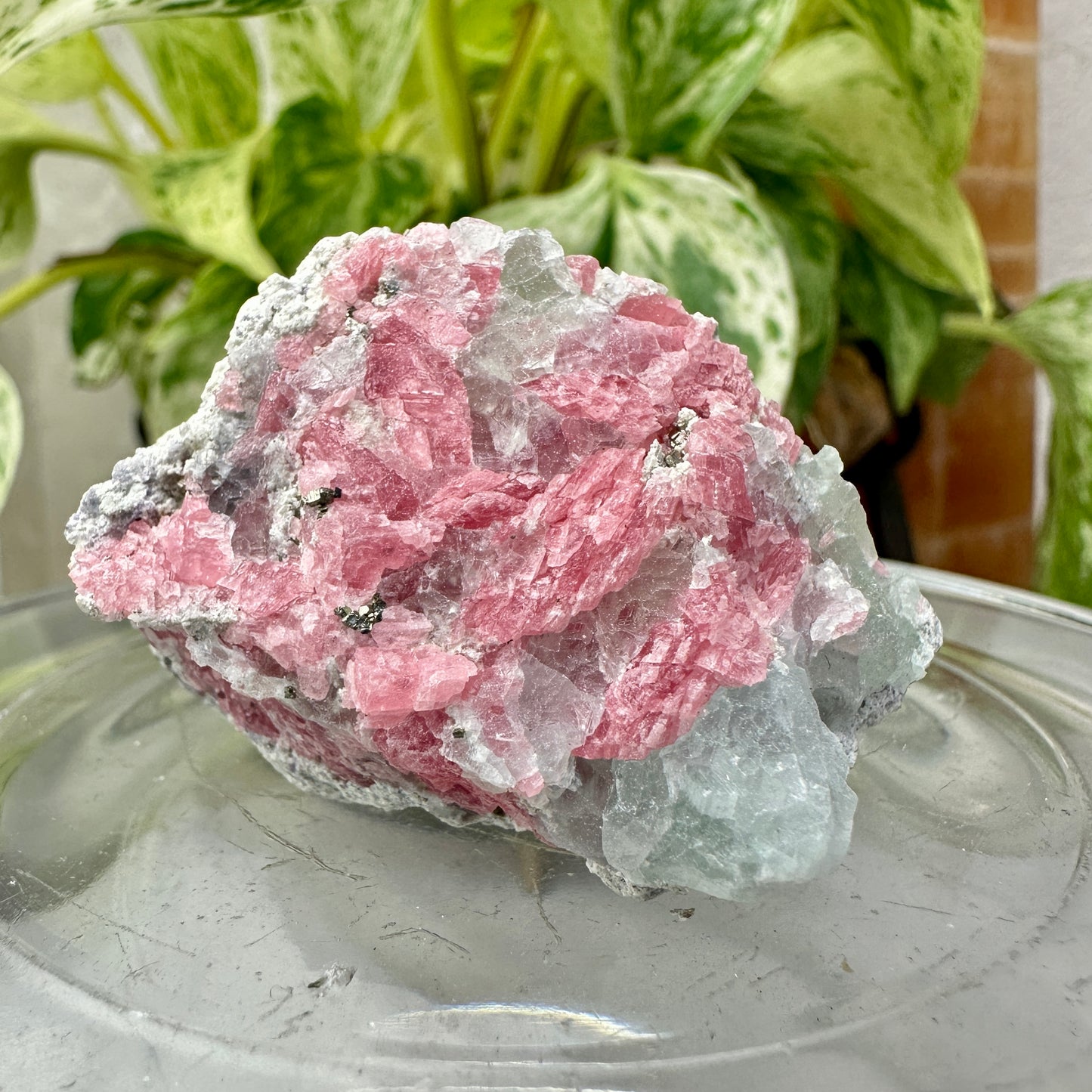 Rhodochrosite with Fluorite & Pyrite – Heart Healing + Intuition + Abundance (54g)