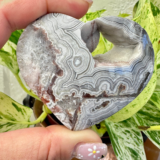 Druzy Mexican Crazy Lace Agate Hearts