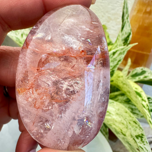 Fire Quartz Palmstone - Katie's Mystic Crystals