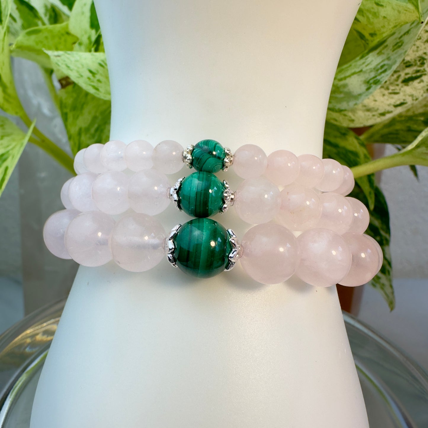 Love & Protection Bracelet β Rose Quartz with Malachite Bead
Self-Love | Emotional Healing | Boundaries