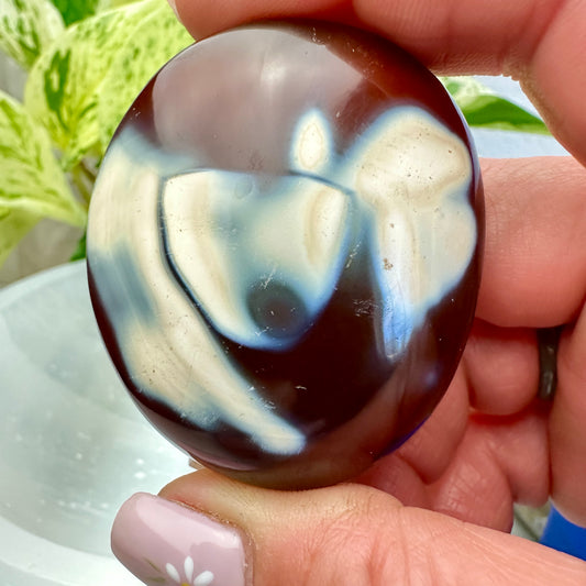Carnelian Orca Agate Palm Stone - Katie's Mystic Crystals