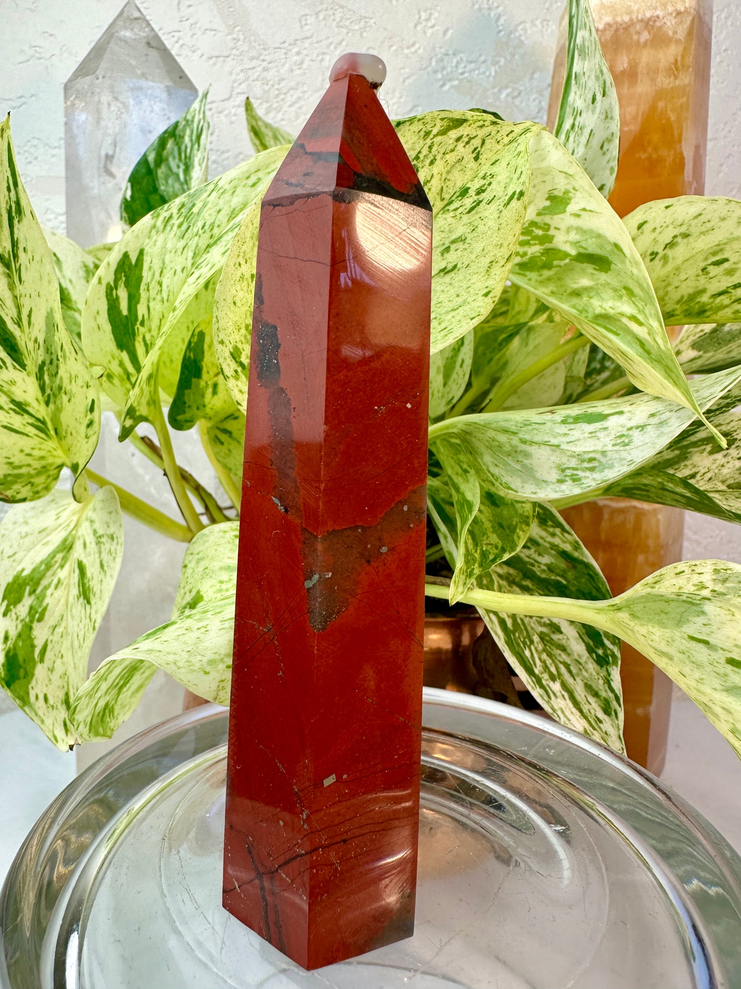 African Bloodstone Point — 4.7 inch
Courage | Strength | Grounded Vitality