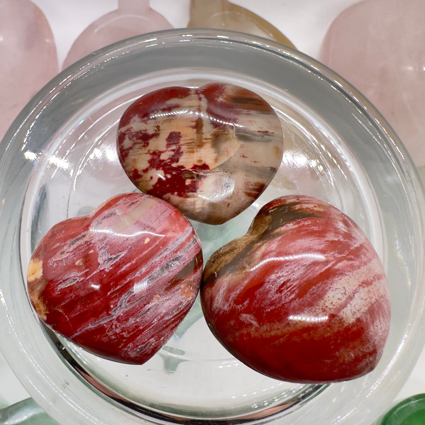 Petrified Wood Hearts - Katie's Mystic Crystals