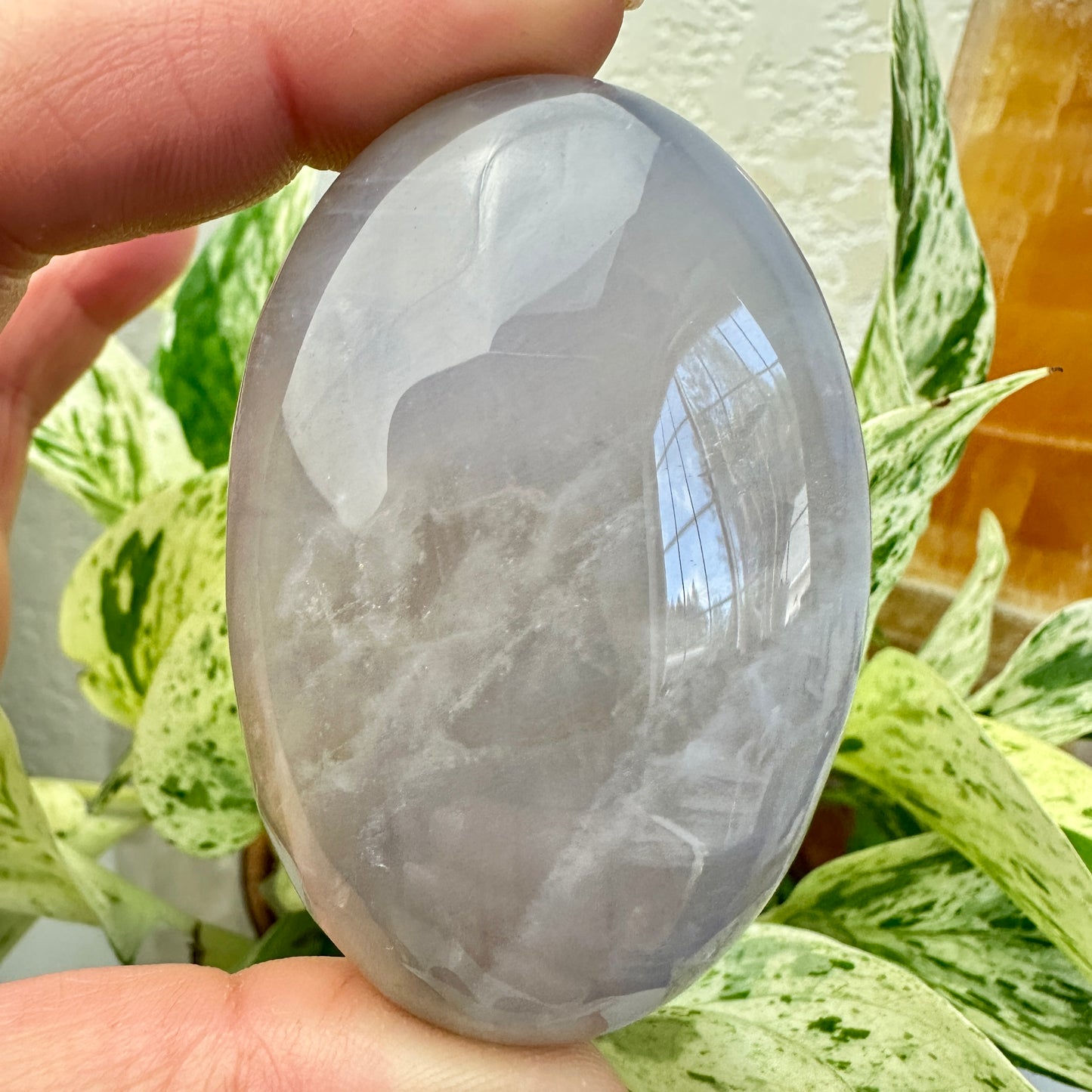 Blue Rose Quartz Palm Stones