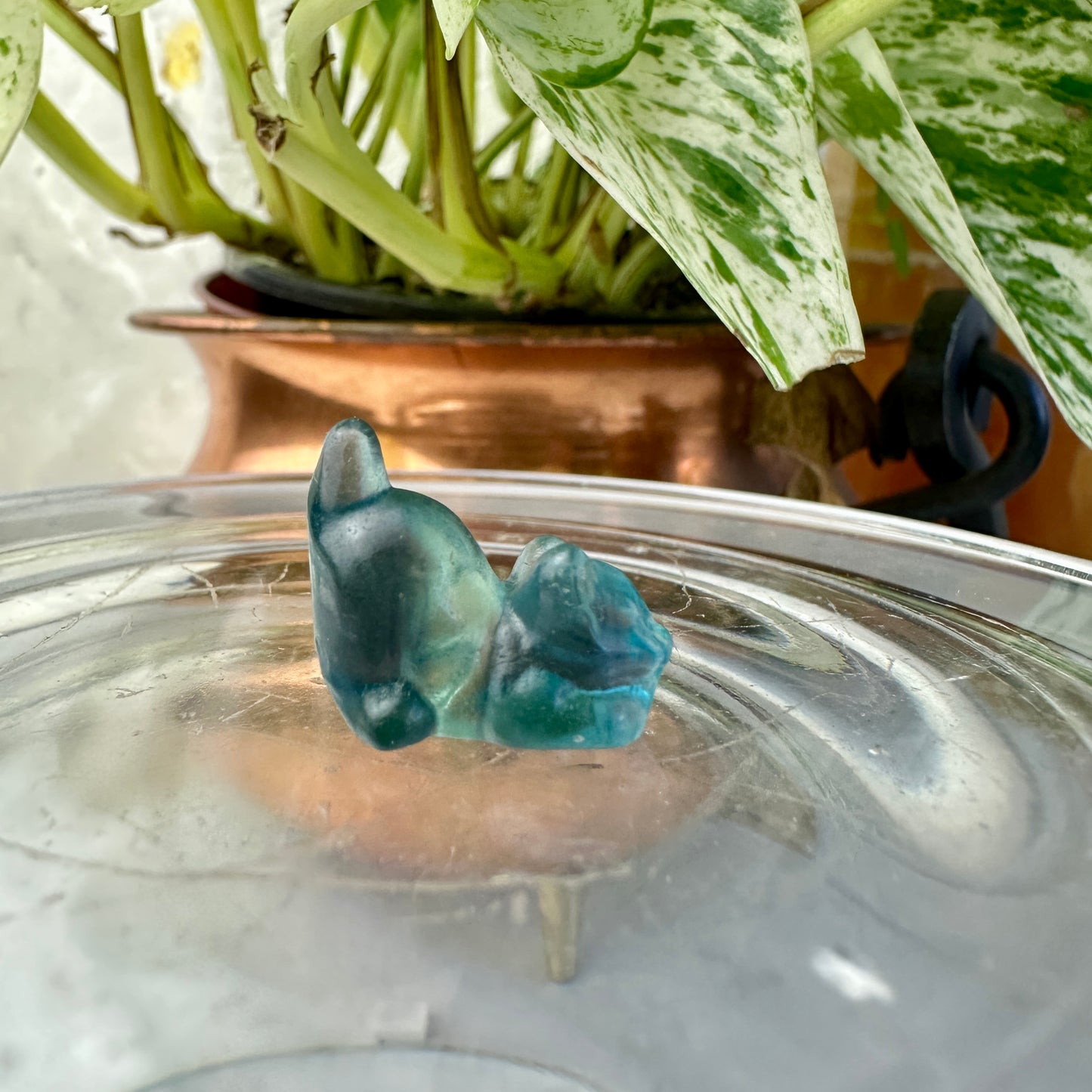 Mini Fluorite Crystal Figurines - Micro Mini Figurines - Natural Crystal Home Decor