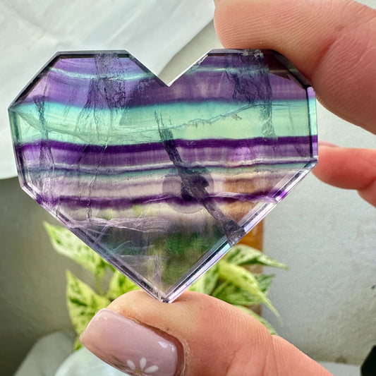 Rainbow Fluorite Heart - Intuitive Pick - Katie's Mystic Crystals