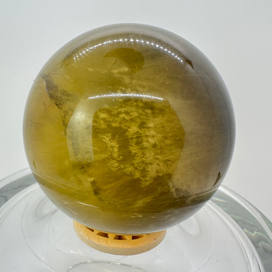 68mm Yellow Fluorite Sphere - Katie's Mystic Crystals
