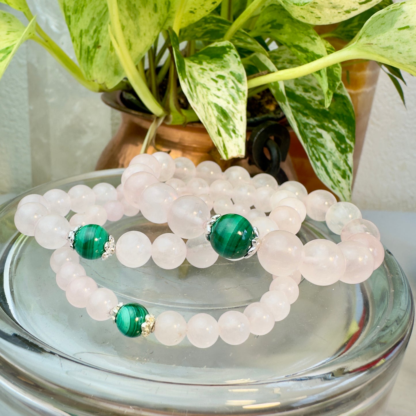 Love & Protection Bracelet β Rose Quartz with Malachite Bead
Self-Love | Emotional Healing | Boundaries