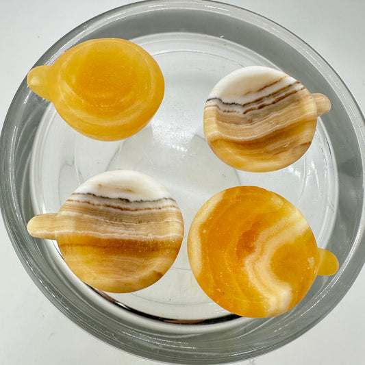 Yellow Calcite Mini Tea Cups - Katie's Mystic Crystals
