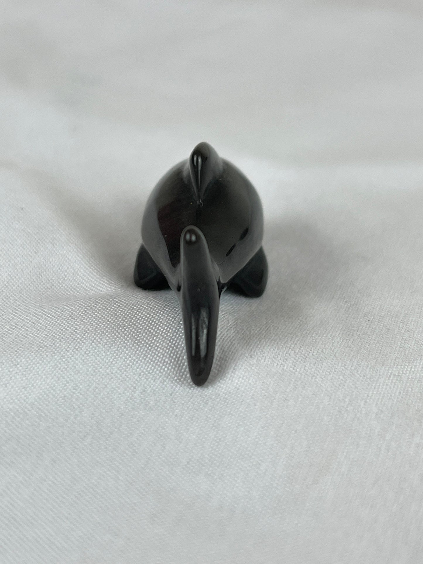 Adorable Silver Sheen Obsidian Shark (A) protection, grounding, create, ease