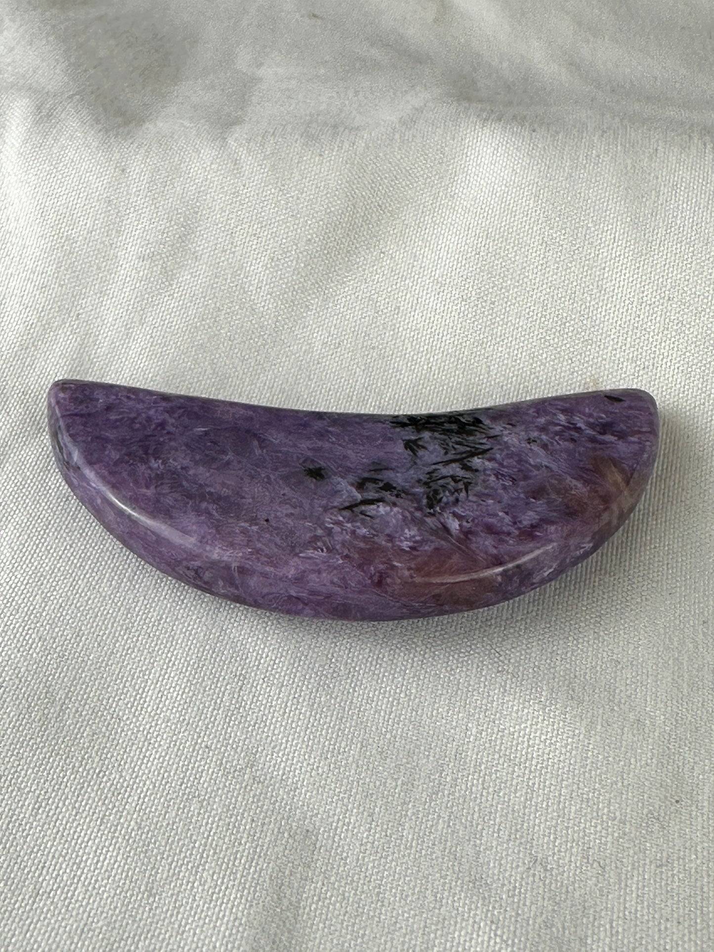 Stunning Charoite Moon Carving (A) purple, protection, energy