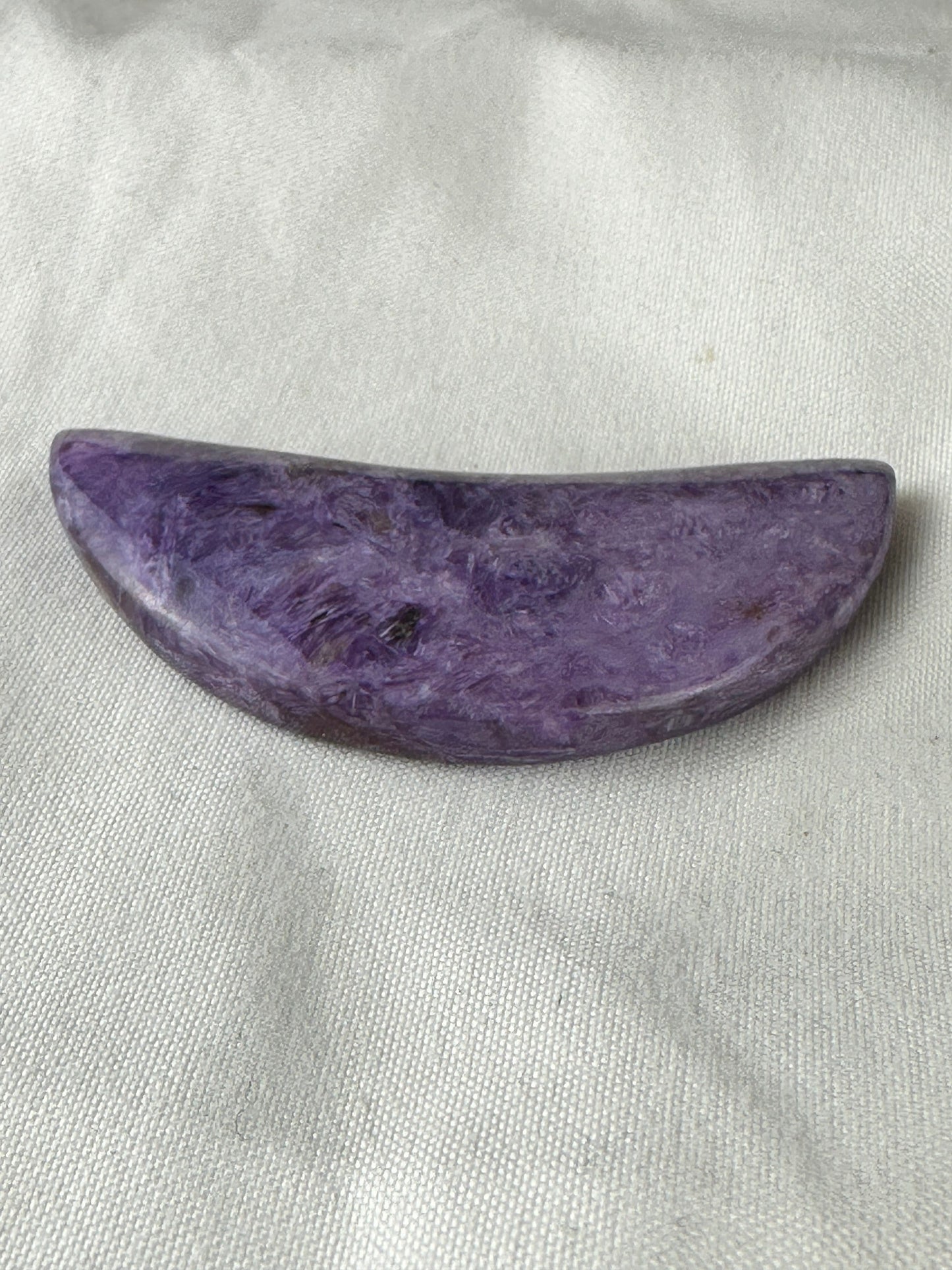 Stunning Charoite Moon Carving (A) purple, protection, energy