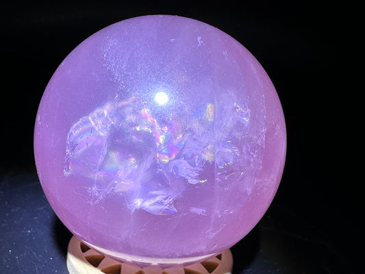 Star Rose Quartz Sphere 48.4mm (D) Top Grade 6 Star Rose Quartz, Deep Pink Rose Quartz,Star Rose Sphere, Natural Star Rose,Love Stone, Rare - Katie's Mystic Crystals