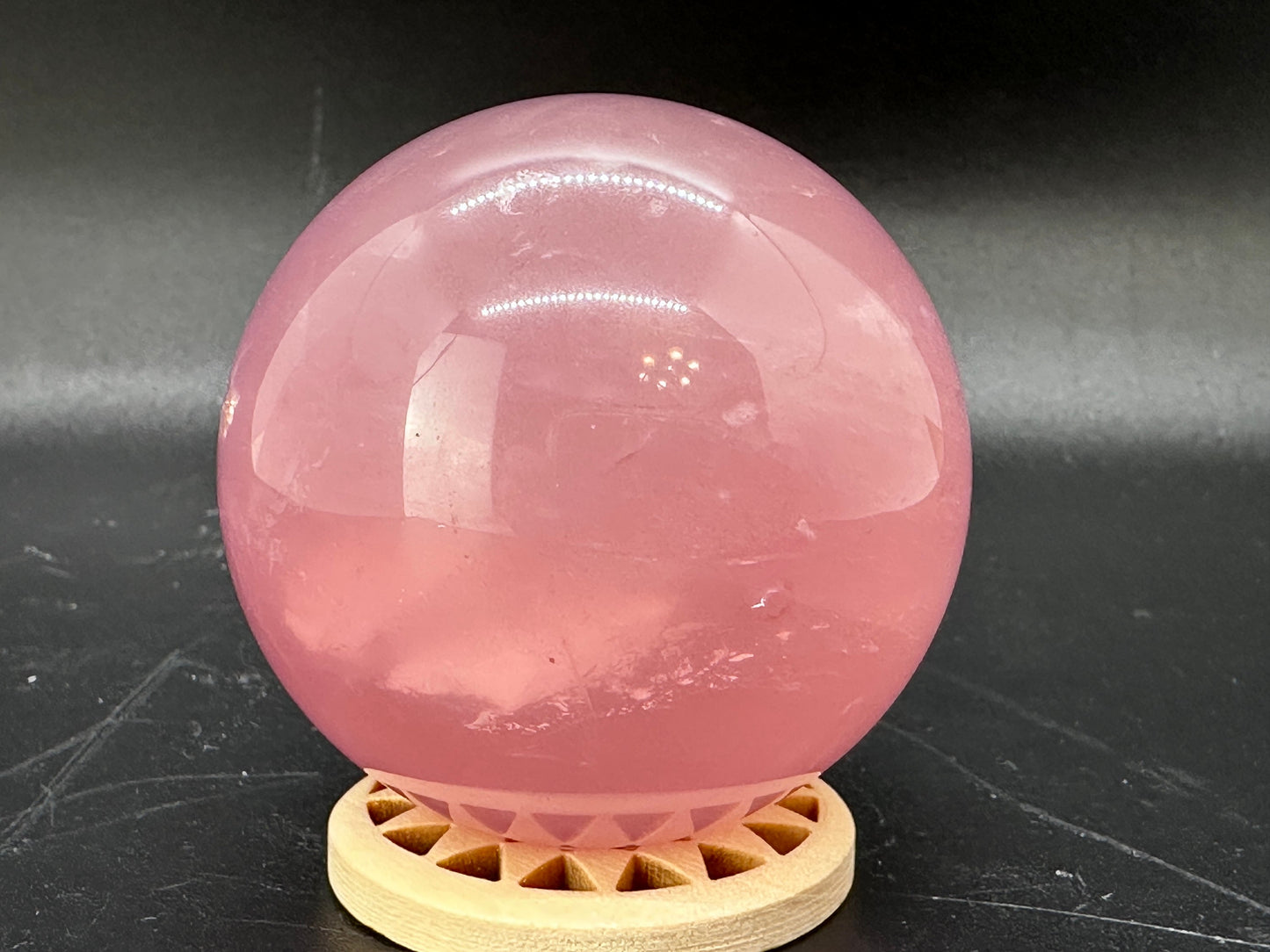 Star Rose Quartz Sphere 48.4mm (D) Top Grade 6 Star Rose Quartz, Deep Pink Rose Quartz,Star Rose Sphere, Natural Star Rose,Love Stone, Rare - Katie's Mystic Crystals
