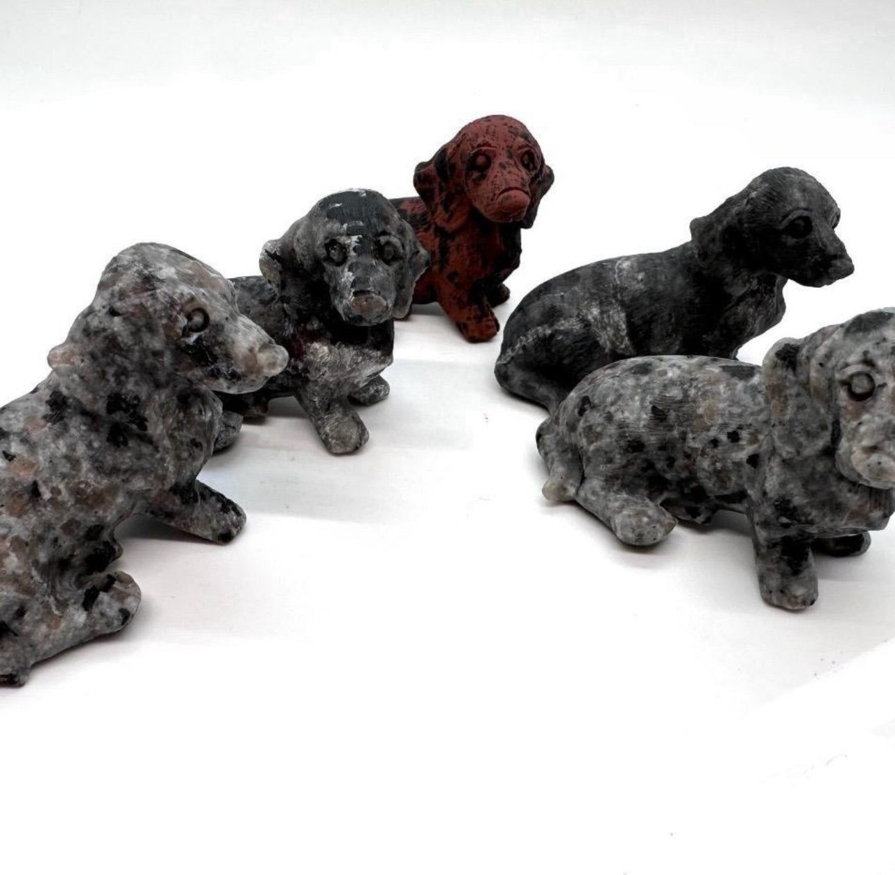 Dachshund Carving Yooperlite and Mahogany Obsidian