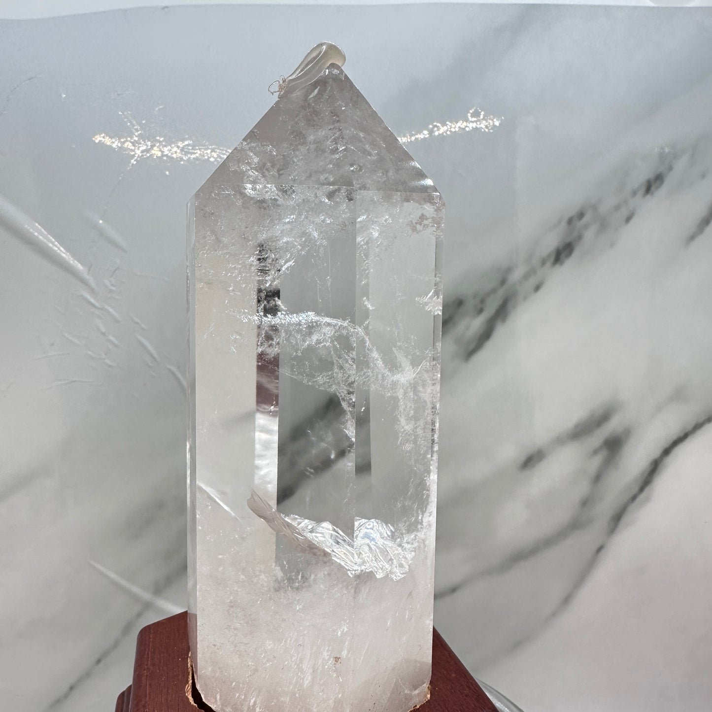 6in Clear Quartz Point with custom stand - Katie's Mystic Crystals