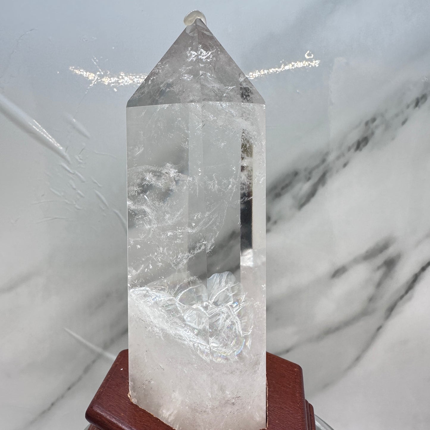 6in Clear Quartz Point with custom stand - Katie's Mystic Crystals