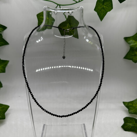 Minimalist Black Tourmaline Faceted Necklace - Katie's Mystic Crystals