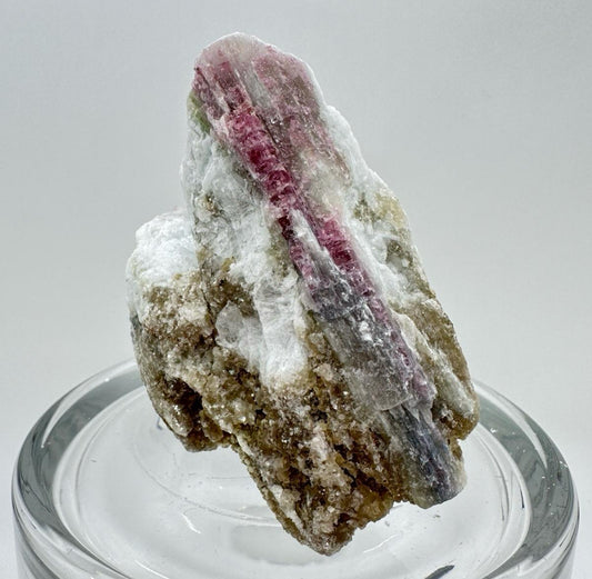 Rubelite with Aquamarine and Gold Mica