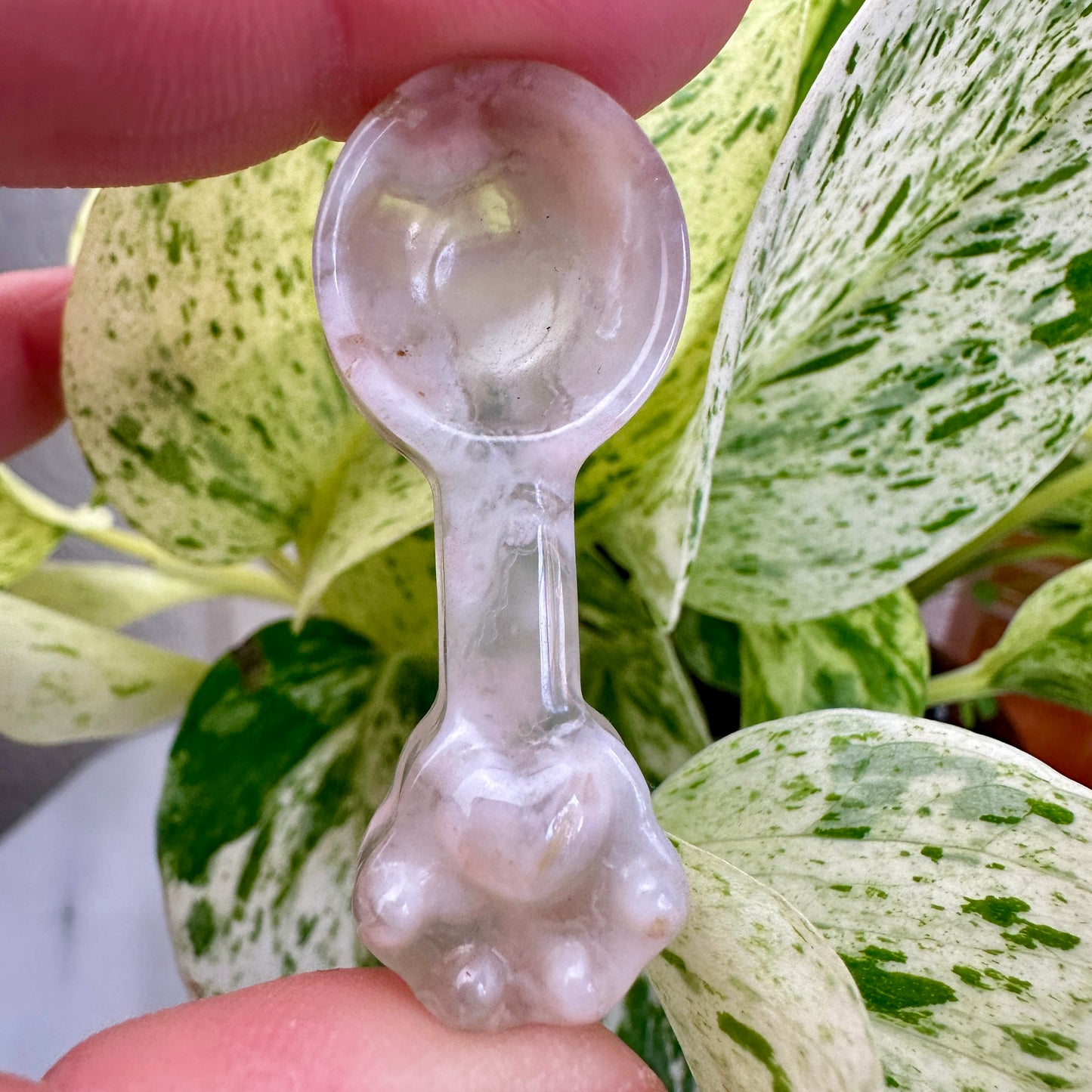 Mini Flower Agate Pet Paw Spoon - Katie's Mystic Crystals