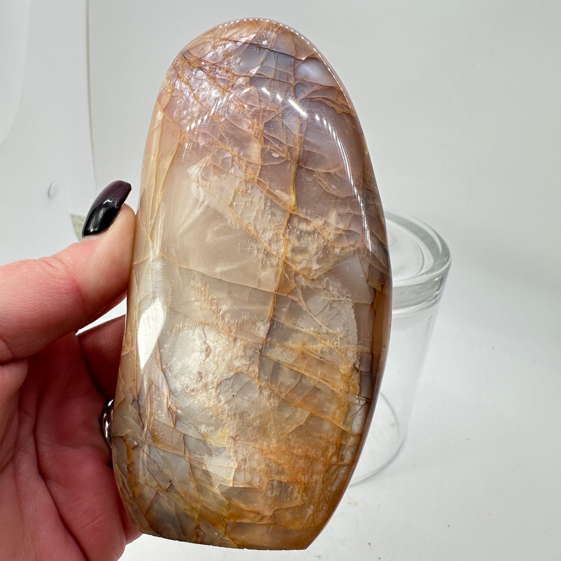 Large Peach Moonstone Freeforms - Katie's Mystic Crystals