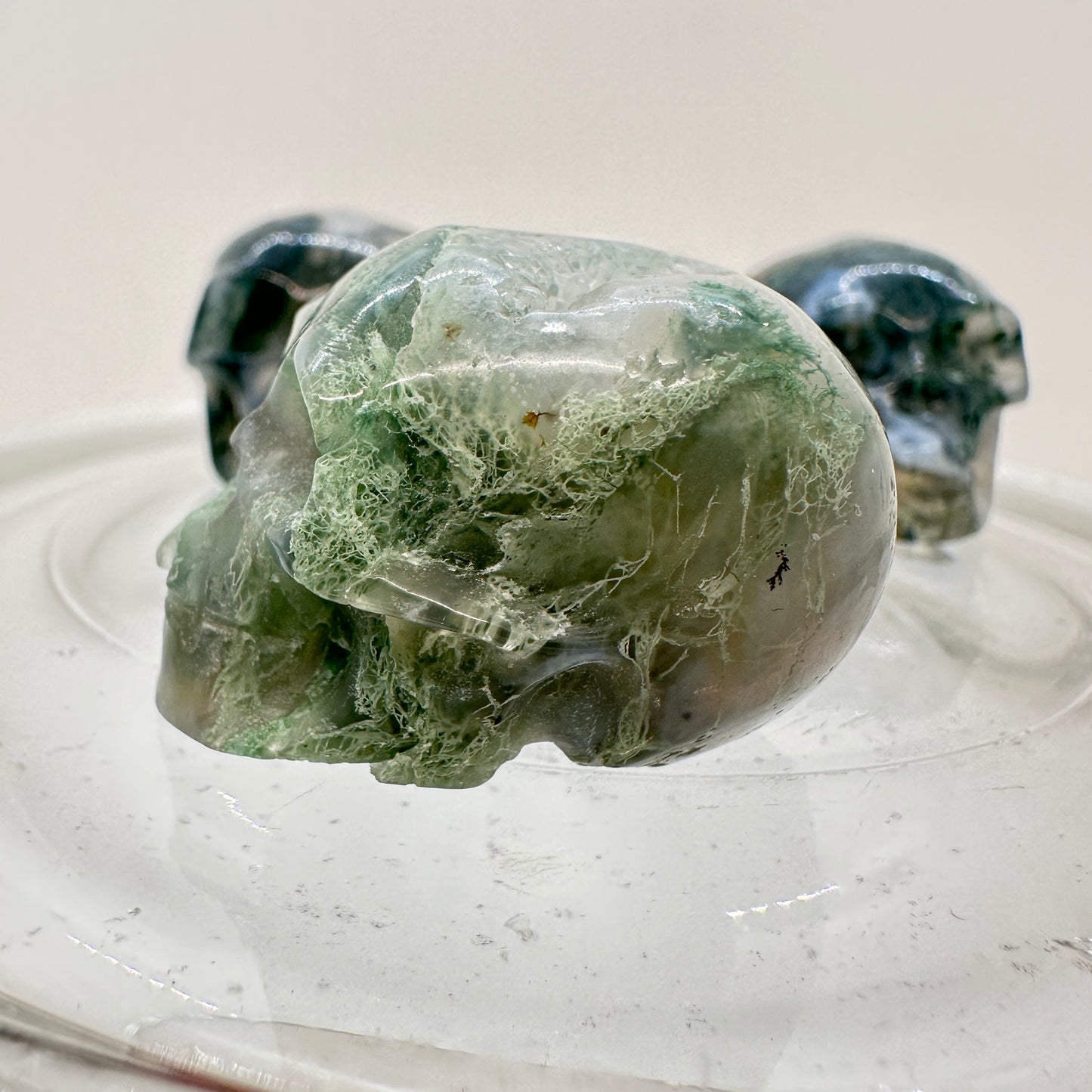 Mini Moss Agate Skull - Katie's Mystic Crystals