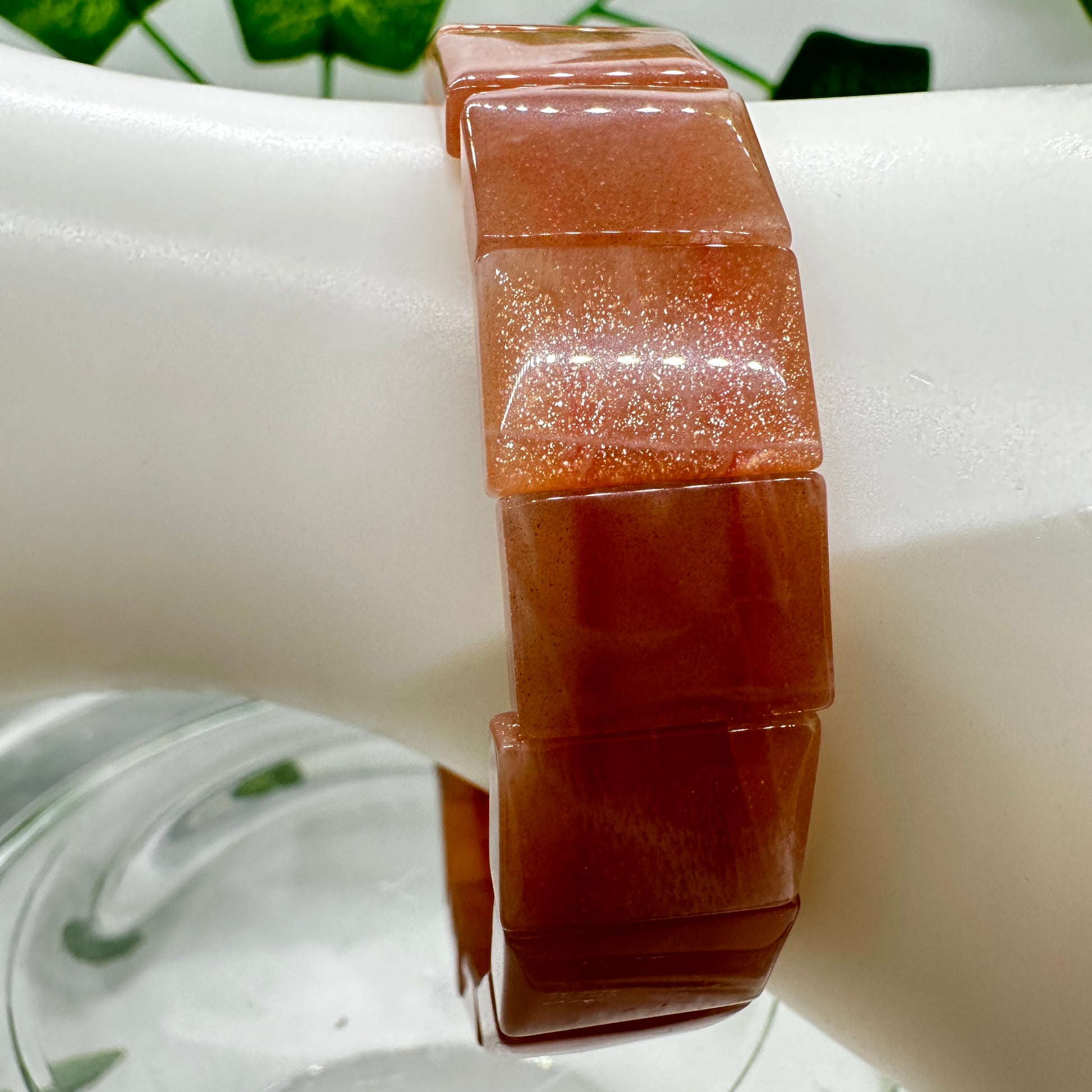 Peach Moonstone with Sunstone Bracelet - Katie's Mystic Crystals