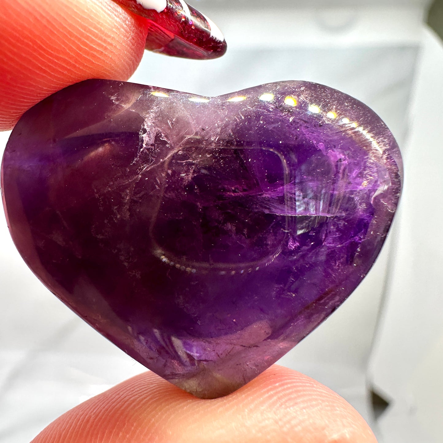 Mini Amethyst Crystal Hearts Intuitive Pick - Katie's Mystic Crystals