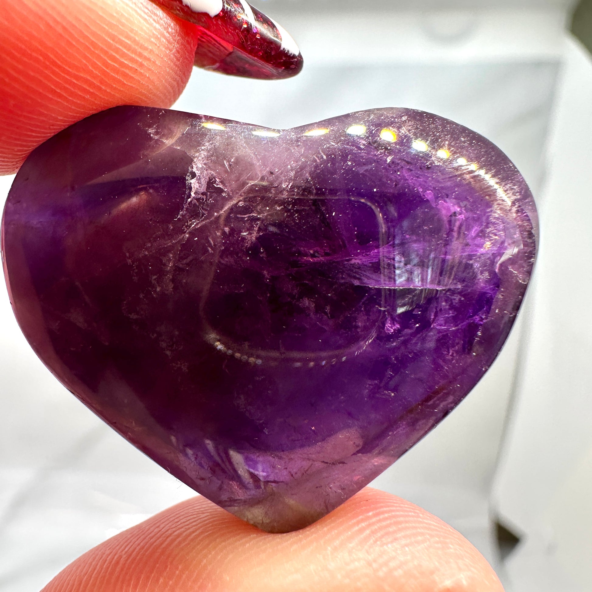 Mini Amethyst Crystal Hearts Intuitive Pick - Katie's Mystic Crystals