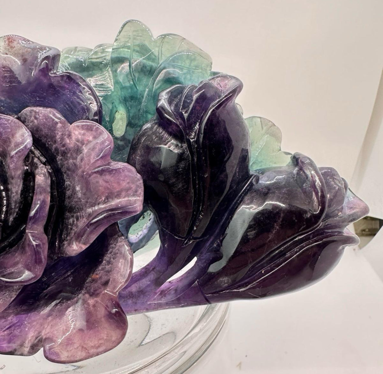 Rainbow Fluorite Flower Statement Piece - 8in long - 2lb 14oz - Hand Carved