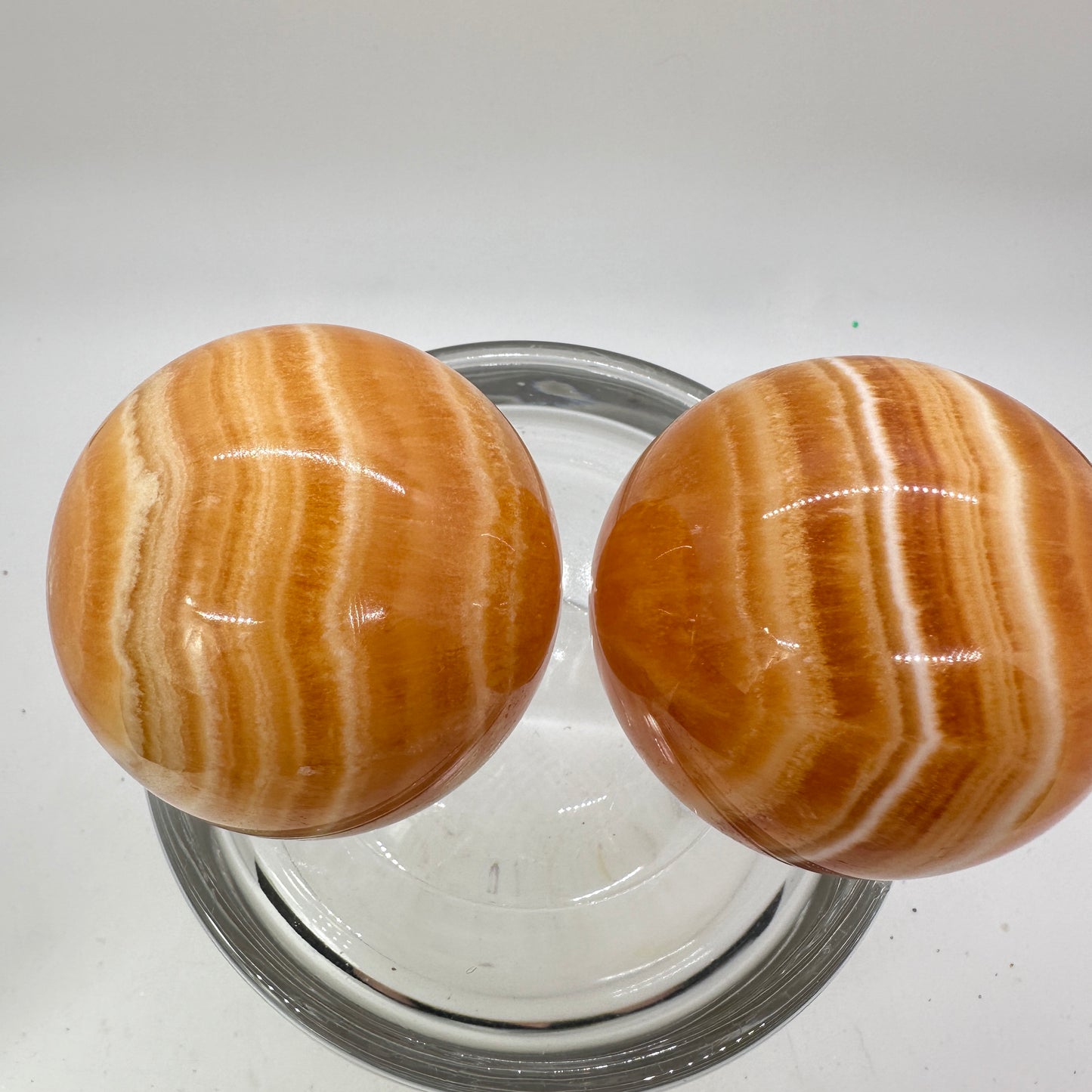 62-64mm Banded Orange Calcite Sphere - Katie's Mystic Crystals
