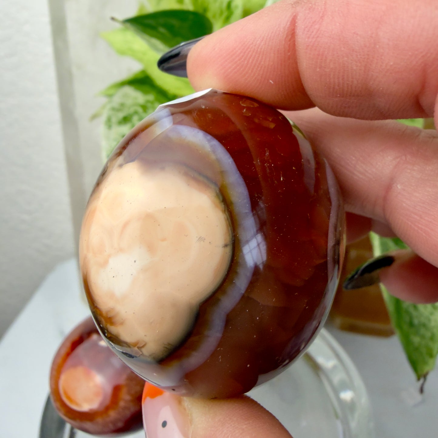 Carnelian Agate Palm Stones – Grounding Energy & Creative Fire (1.8–2”)