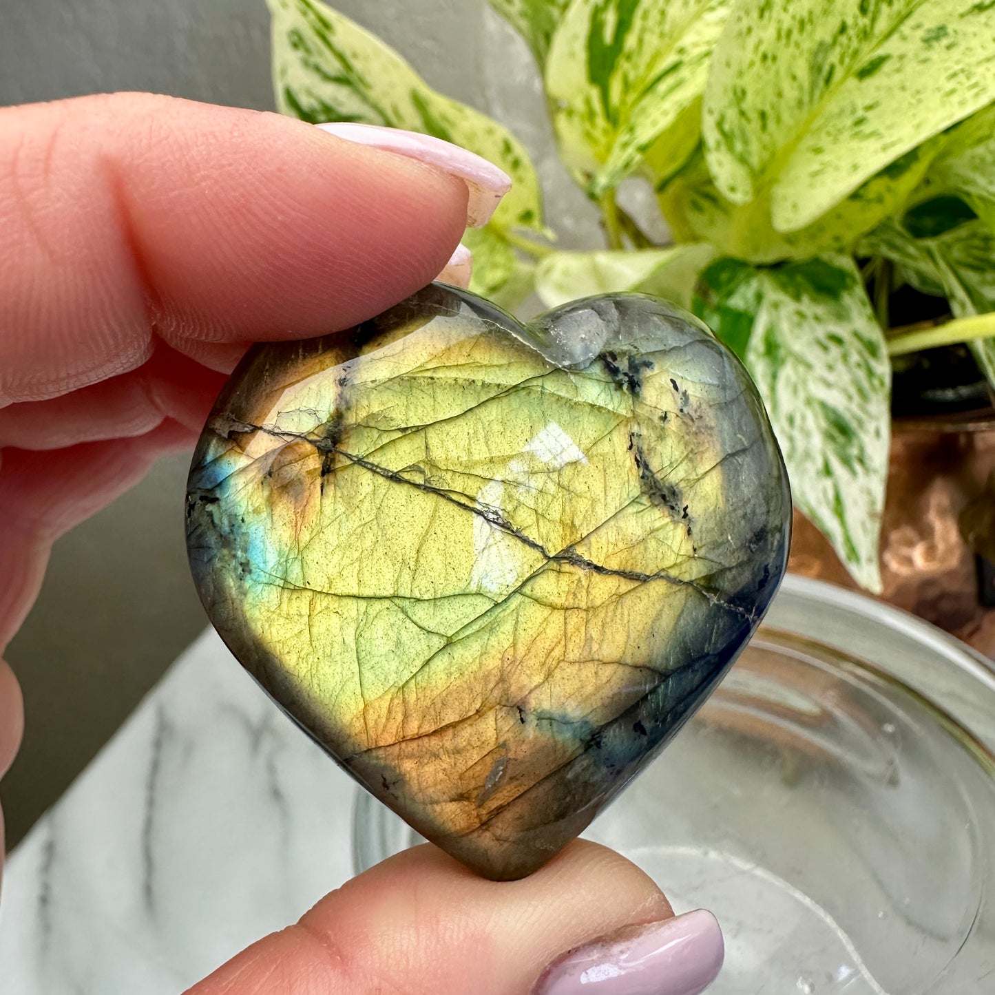 Labradorite Heart