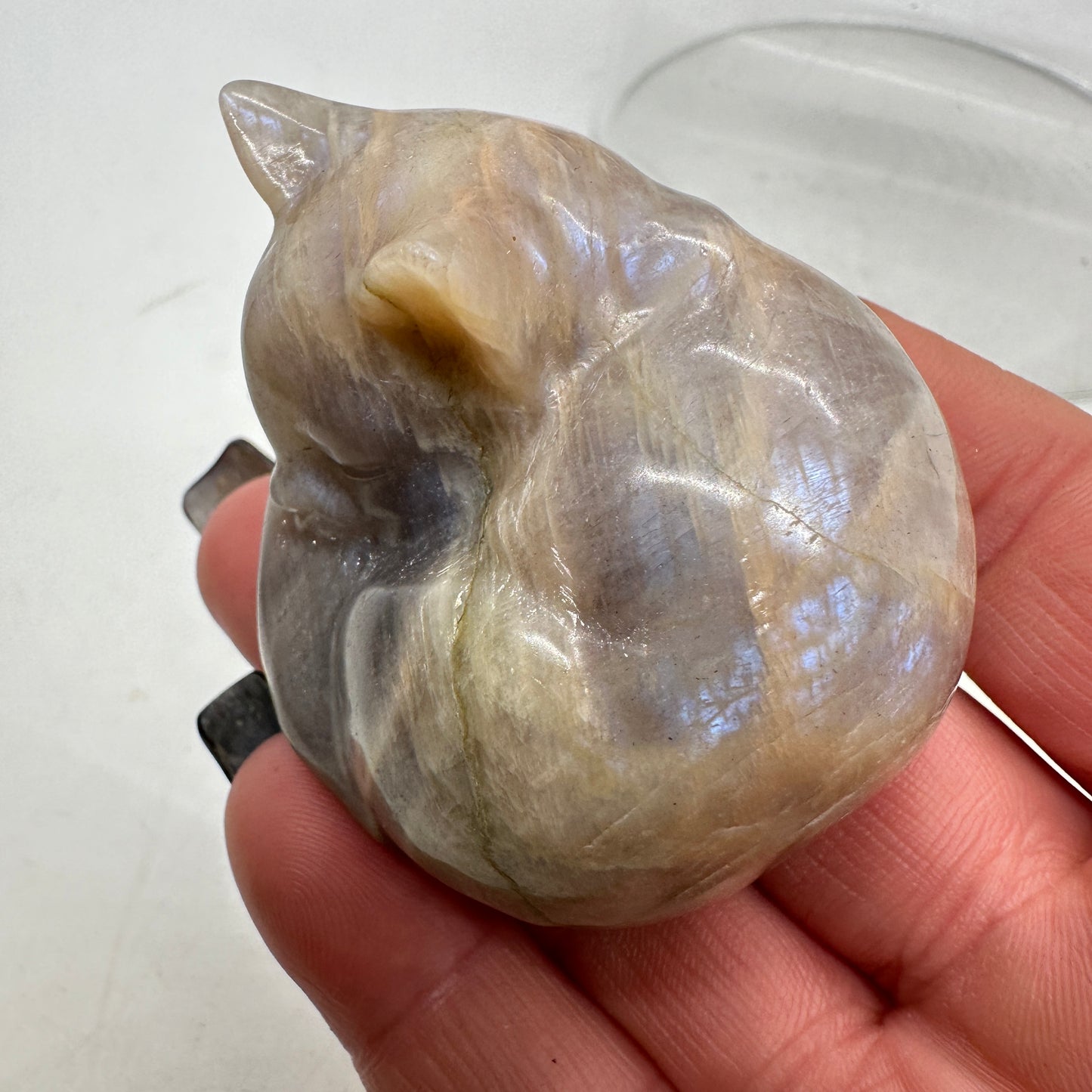 Moonstone Crystal Cat 2.3in