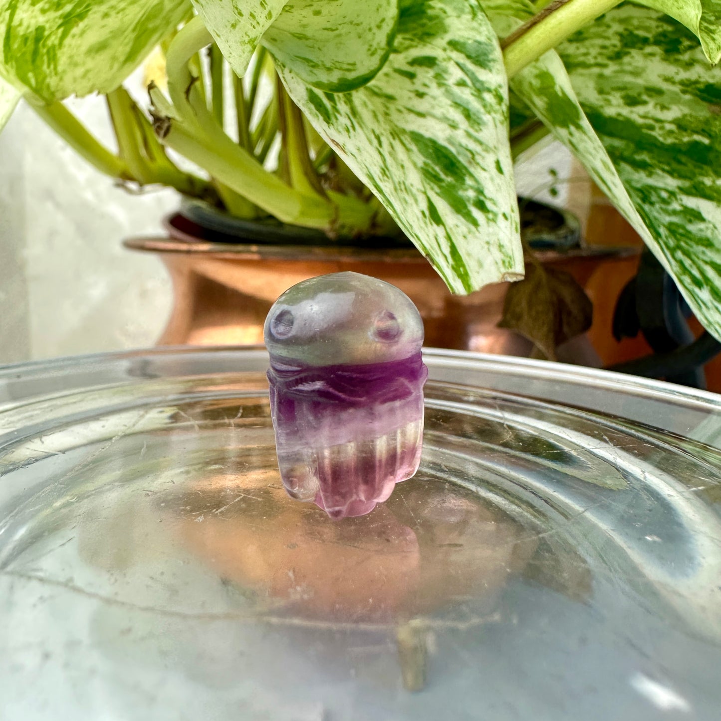 Mini Fluorite Crystal Figurines - Micro Mini Figurines - Natural Crystal Home Decor