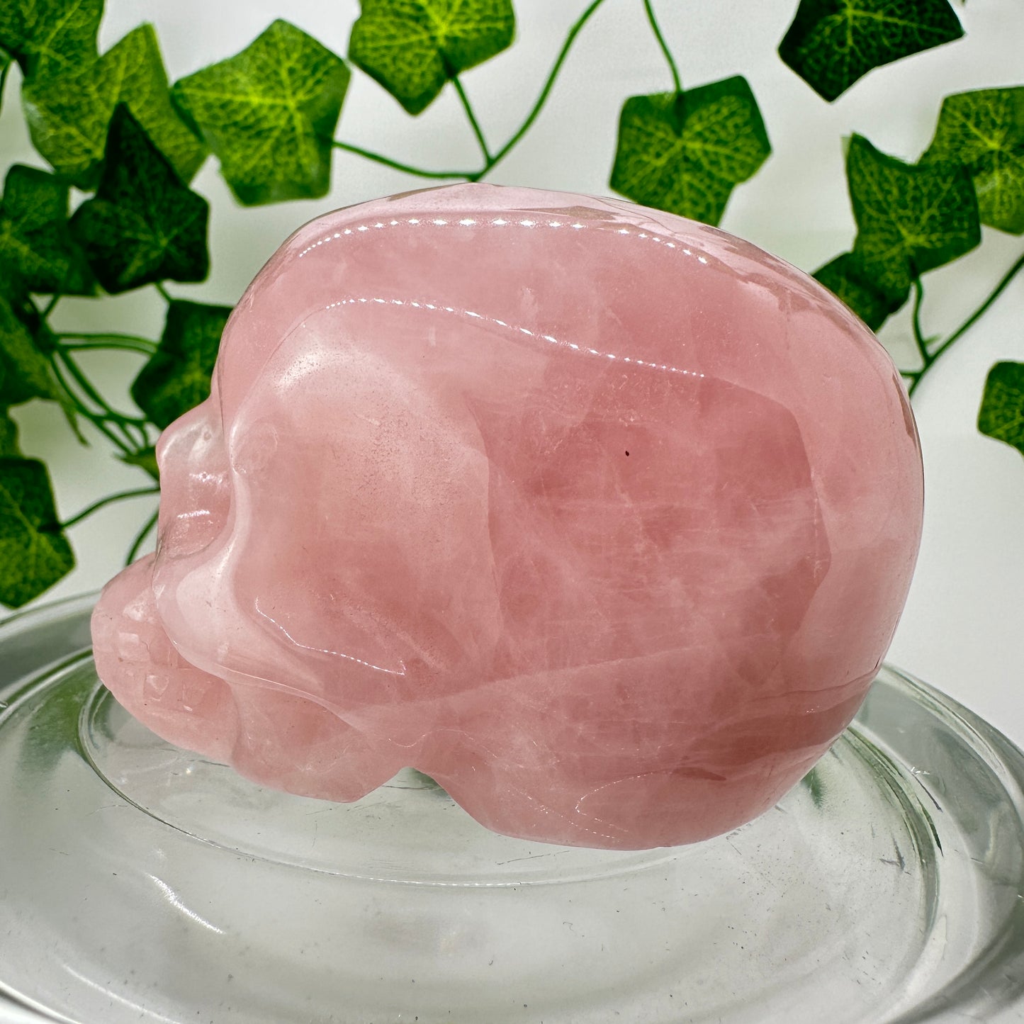 Rose Quartz Skull Carving - Katie's Mystic Crystals