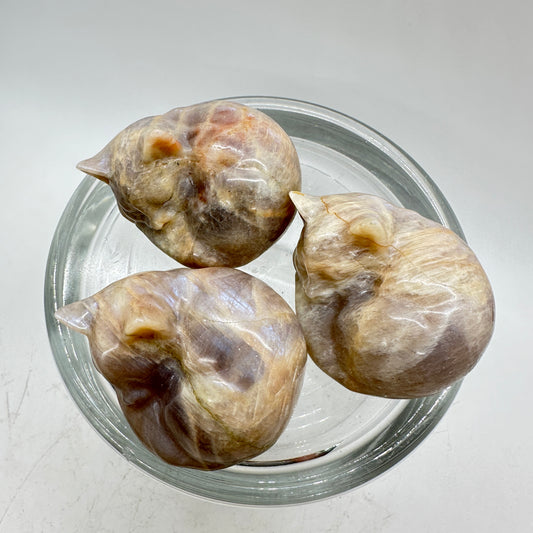 Moonstone Crystal Cat 2.3in