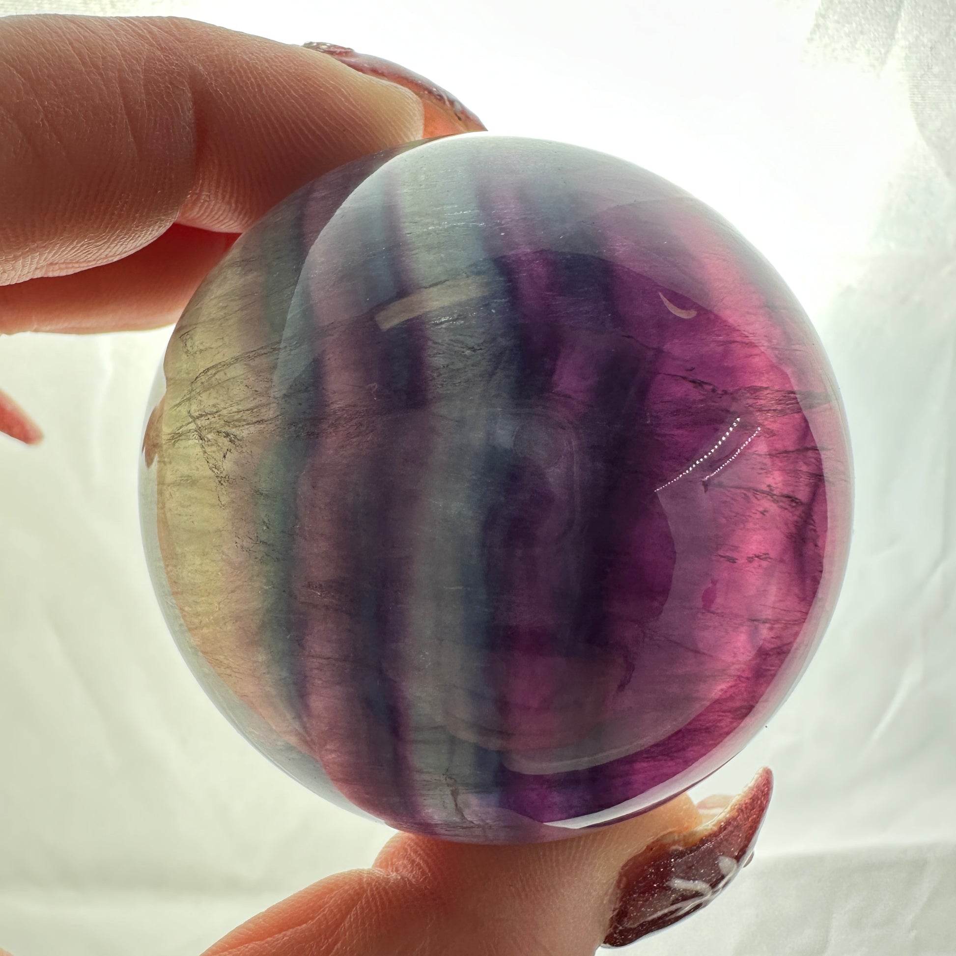 54mm Rainbow Fluorite Sphere - Katie's Mystic Crystals