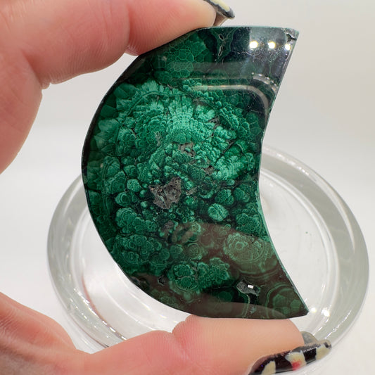 Malachite Crescent Moons Imperfect - Katie's Mystic Crystals