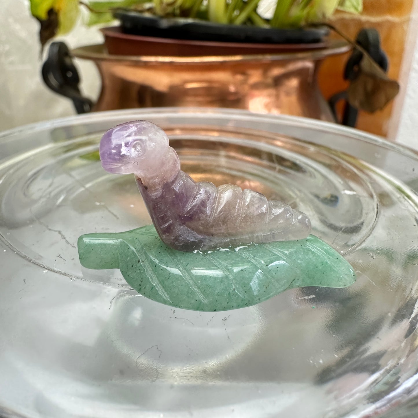 Mini Crystal Creatures on Lilypads and Leaves