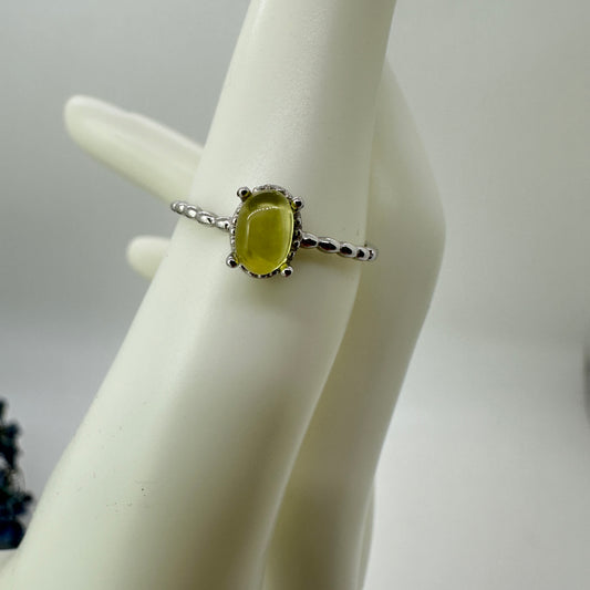 Prehnite Adjustable 925 Silver Ring - Katie's Mystic Crystals
