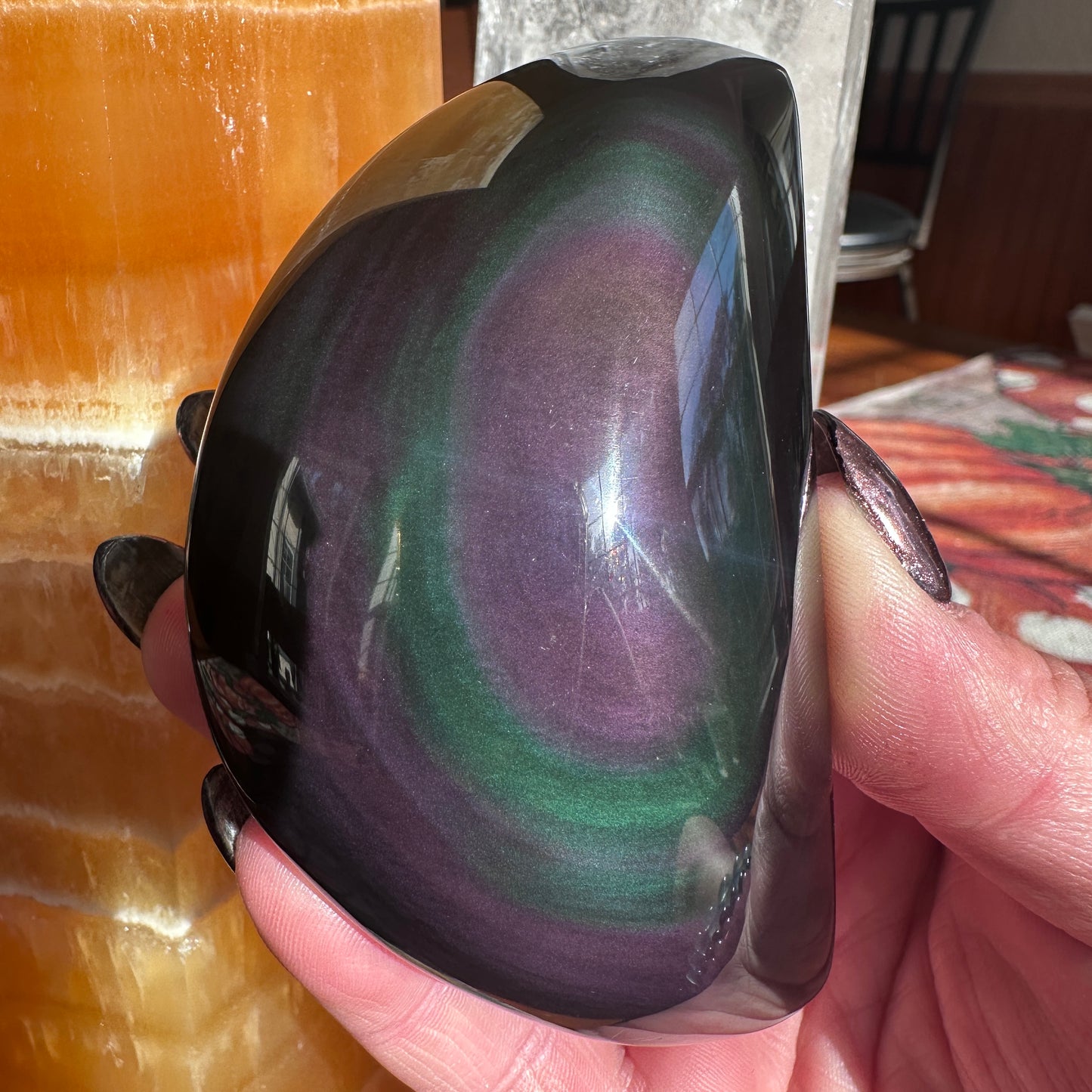 Rainbow Obsidian Moons - Katie's Mystic Crystals
