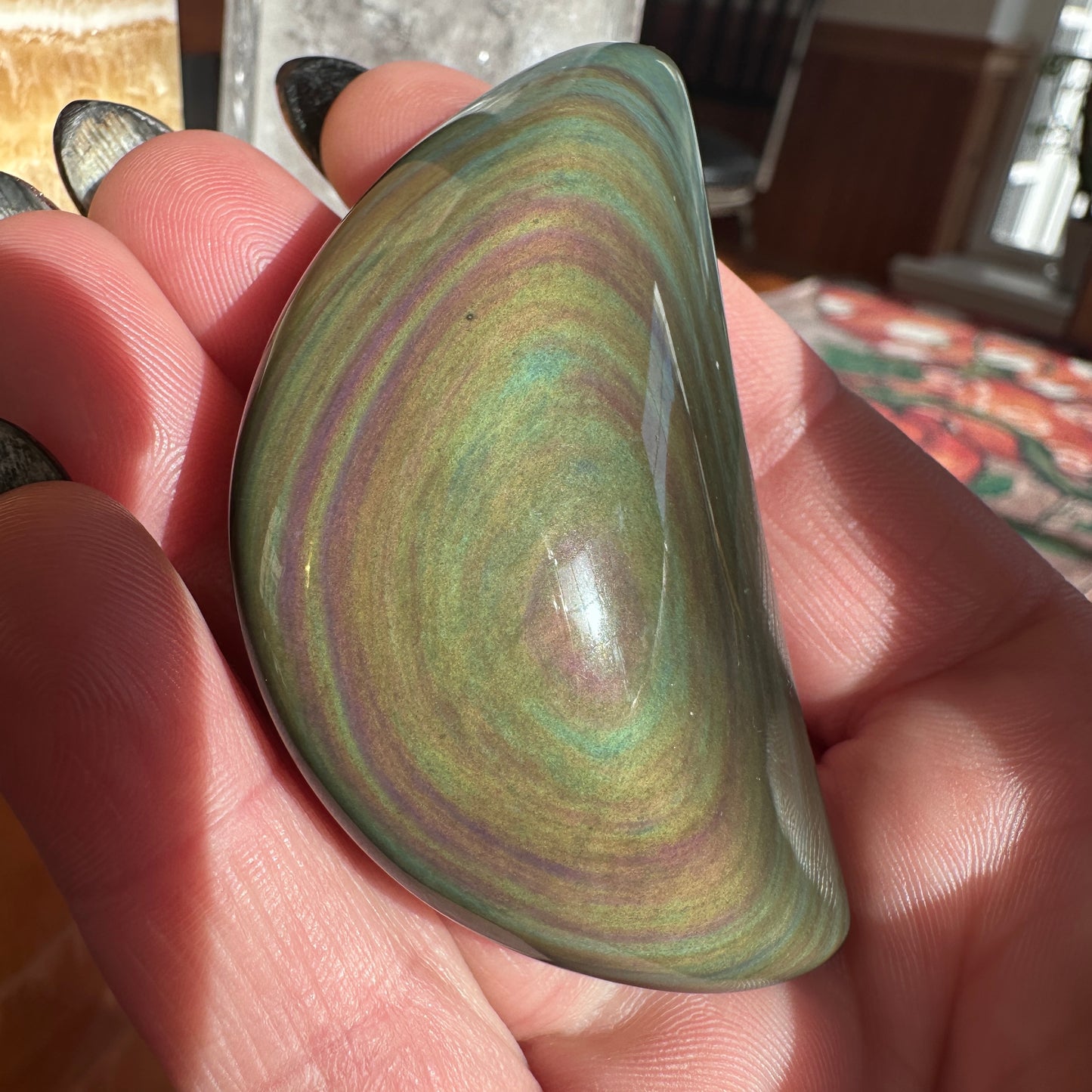 Rainbow Obsidian Moons - Katie's Mystic Crystals