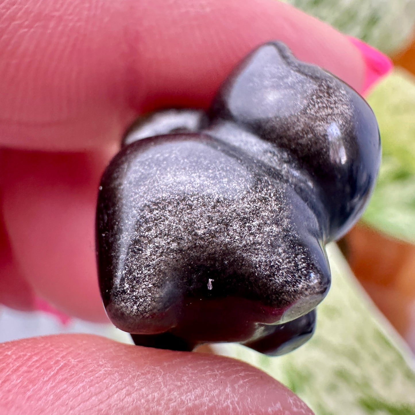 Silver and Gold Sheen Obsidian Cats