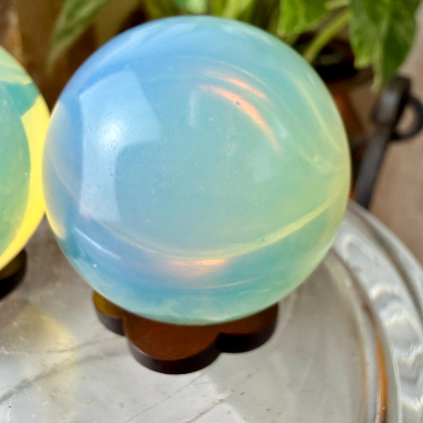 Opalite Sphere | 39-40mm | Ethereal Glow & Communication Crystal | Man-Made