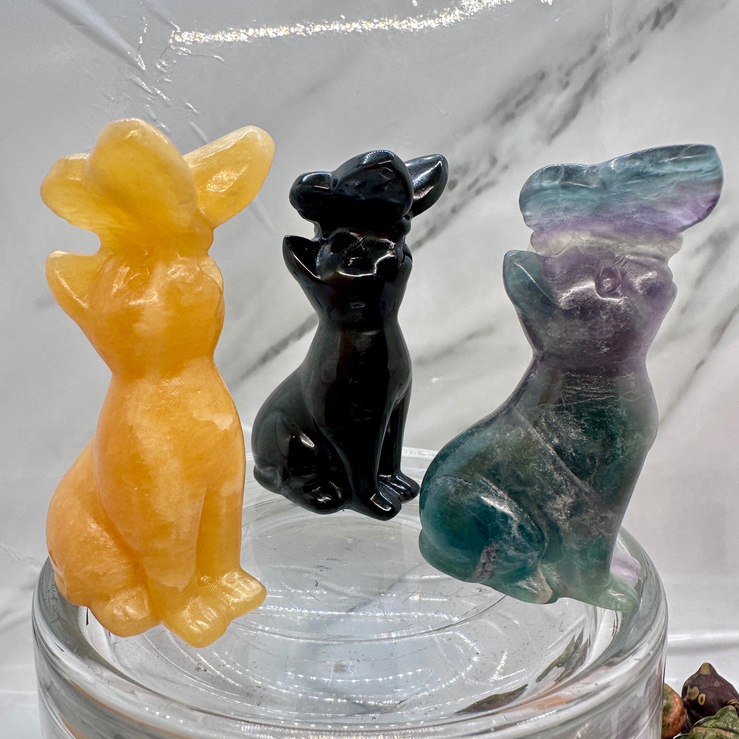 3in Crystal Cat with Butterfly - Katie's Mystic Crystals