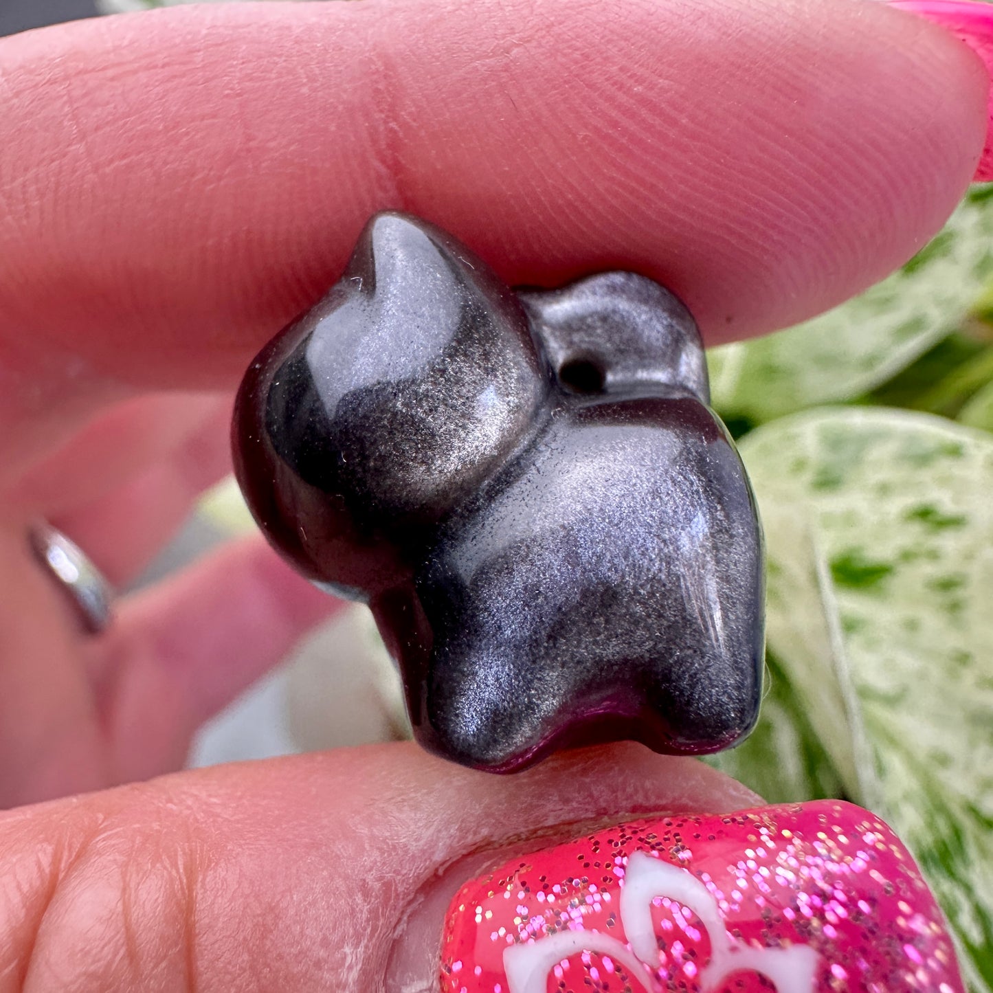 Silver and Gold Sheen Obsidian Cats