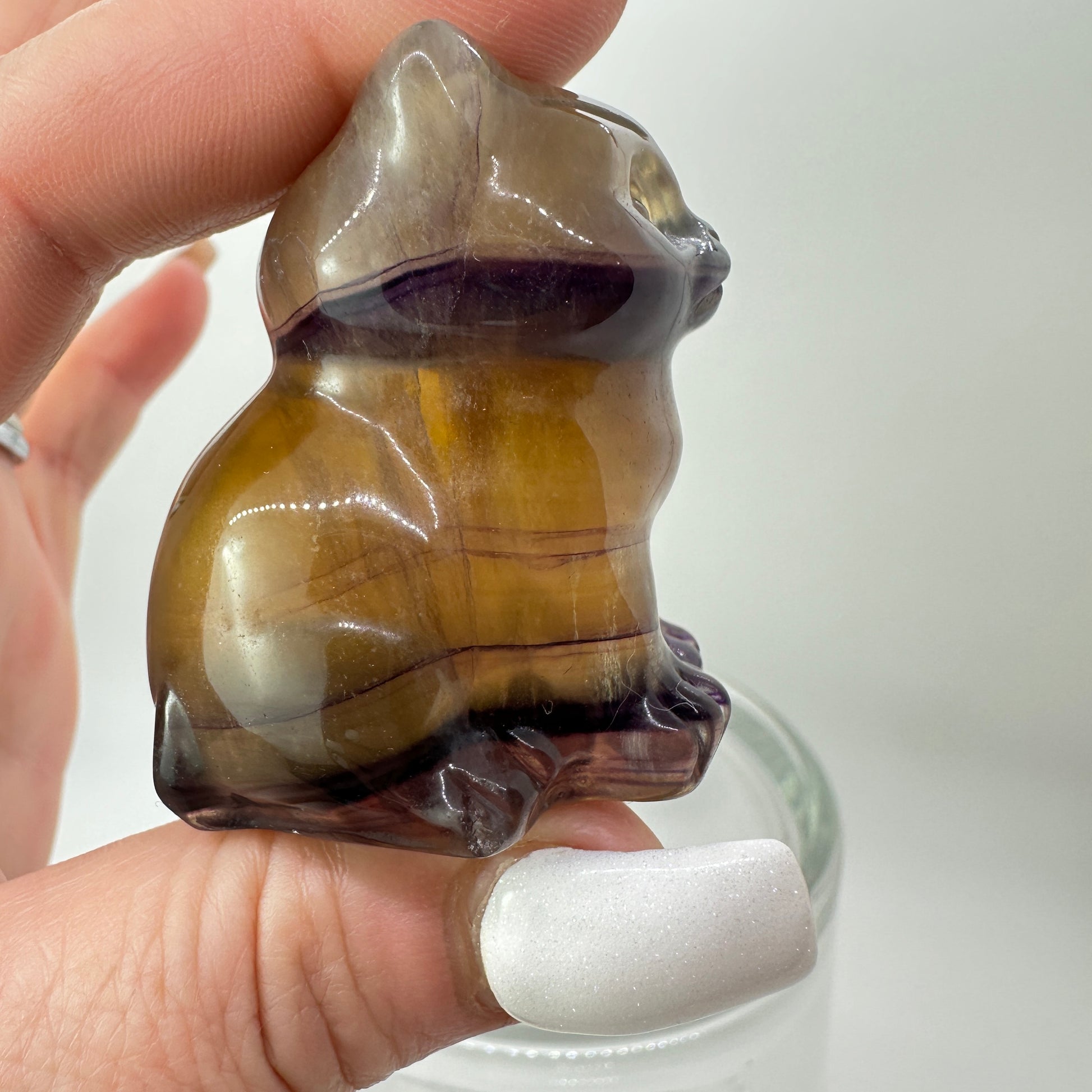 Yellow Fluorite Cat - Katie's Mystic Crystals