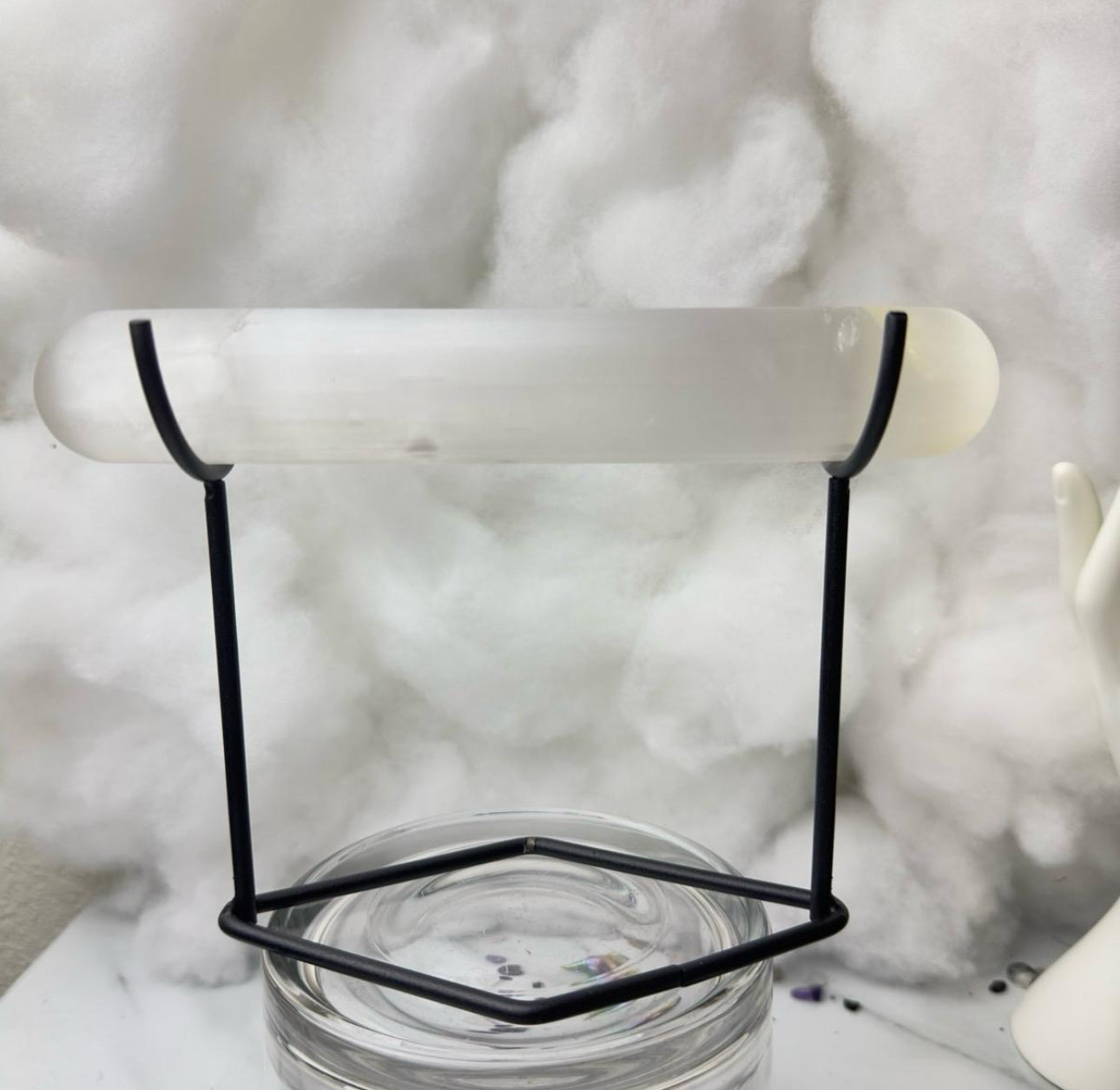 Satin Spar Jewelry Holder - Jewelry Stand - Crystal Cleansing